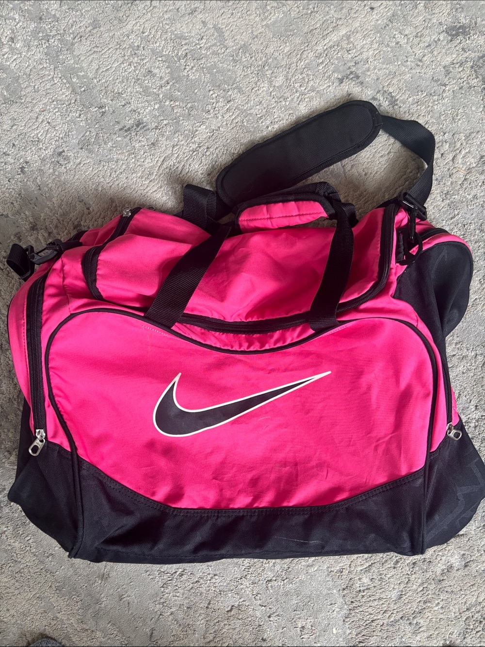Nike Hot Pink and Black Gym Duffel